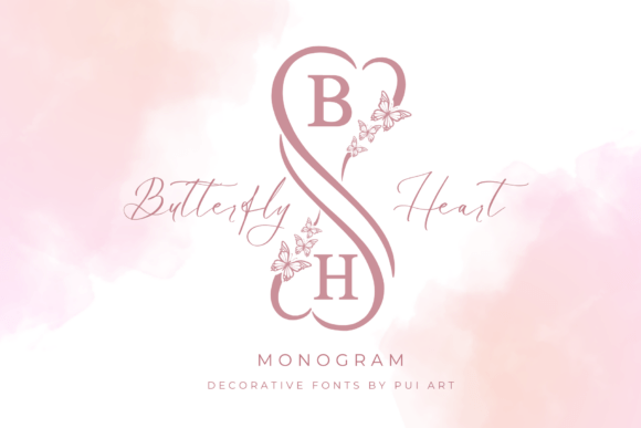 Butterfly Heart Monogram: A Font That Wraps Your Words in Elegance