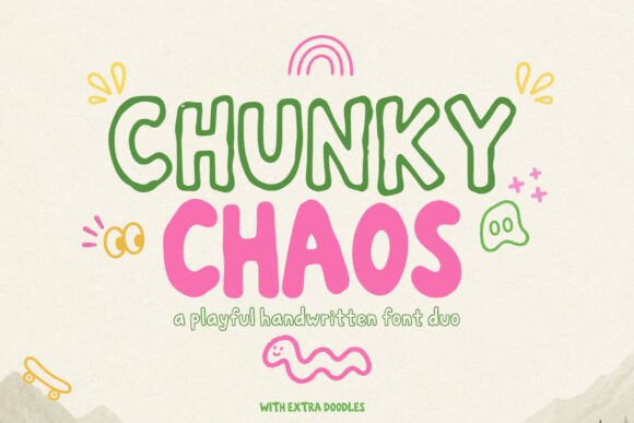 Chunky Chaos: Your Go-To Font Duo for Joyful Design