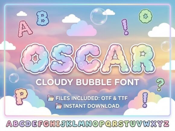Oscar: A Cloudy Bubble Font for Dreamy Branding