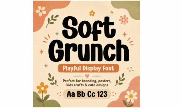 Soft Grunch: A Chunky, Retro Font for Cheerful Designs