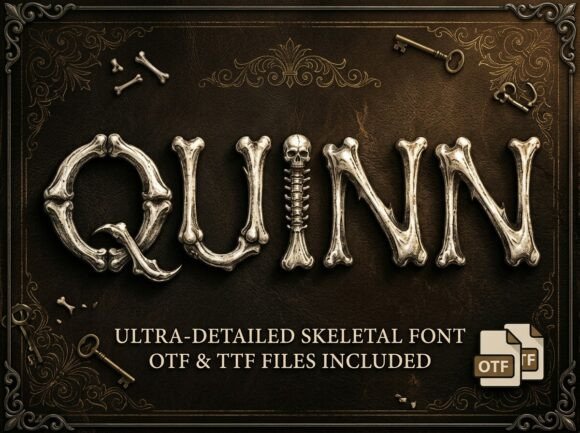Unearthing Quinn: The Macabre Beauty of a Skeletal Typeface